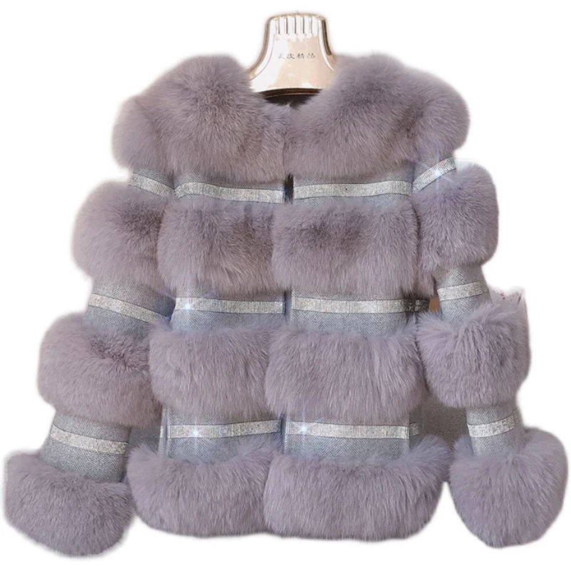

2021 Stylish Real Fox Fur Coats Natural Fur Winter Coat Women New Design Short Female Jacket