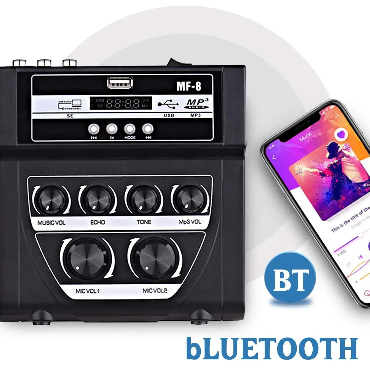 KINCO мини портативный аудио звуковой миксер микшерная консоль для DJ с Bluetooth U-Disk Forr