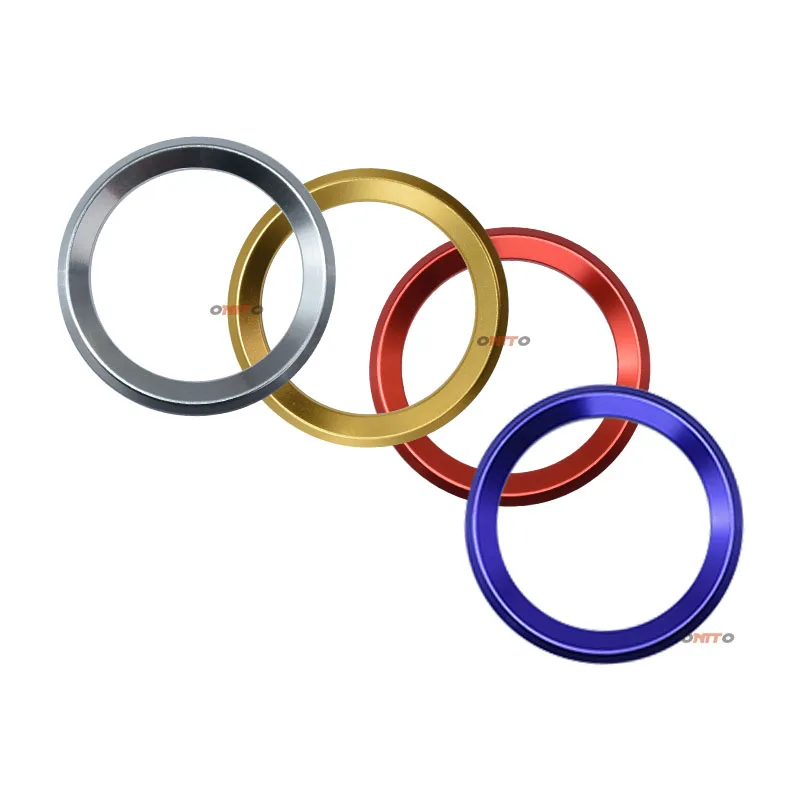

100pcs For E60 E90 F10 F30 F15 E91 Car Styling 45mm 1.78inch Steering wheel Rings Decal Sticker Label Aluminum Alloy Accessory