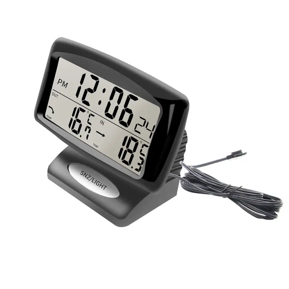 

Digital LCD Display Thermometer Temperature Meter Car Clock Car Detector Tool Temperature Change Trend Calendar Frost Alarm