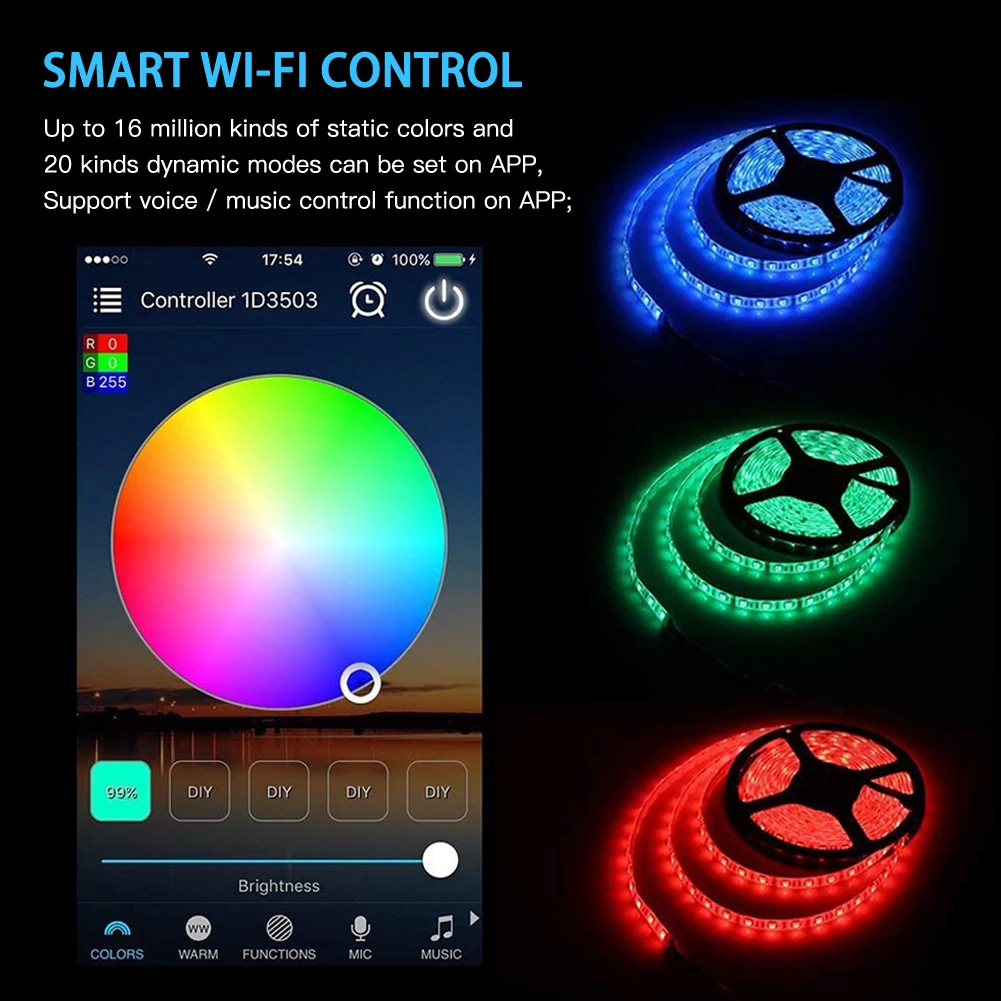 DC5 28V мини контроллер Wi Fi одноцветные светодиодные контроллеры для RGB RGBW 5050