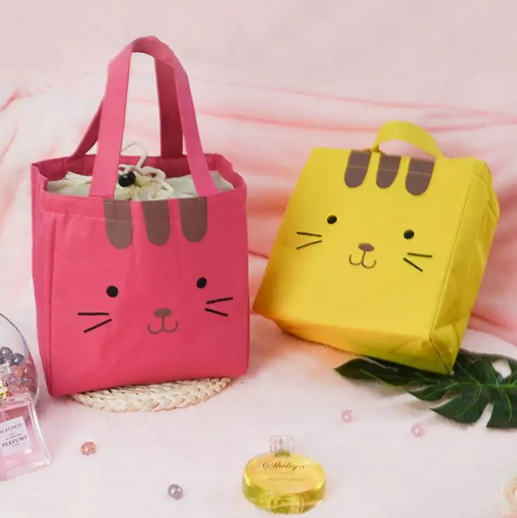 Portable Lunch Bag For Women drawstring lunch bag Thermal Insulated Box Bento Pocket Milk Bottle Insulation | Багаж и сумки