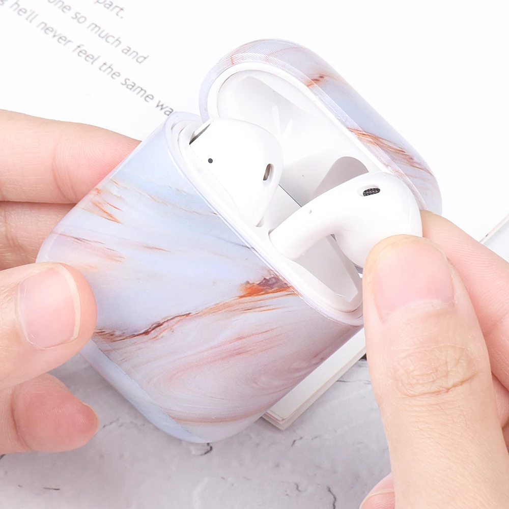 Силиконовый чехол с мраморным рисунком для Airpods 2 1 мягкий силиконовый беспроводной Чехол Bluetooth наушников