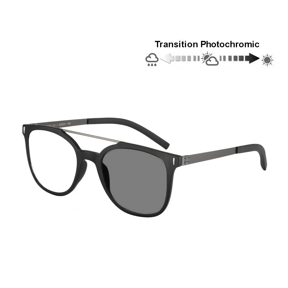 Фотохромные очки для чтения с бифокальным переходом Модные солнцезащитные TR90