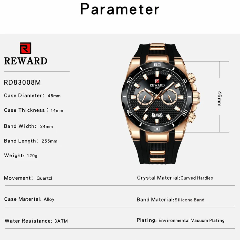 

Top Brand Luxury Men Business Big Dial Quartz Watch Blue Silicone band Waterproof Chronograph Watch Mens Clock Relogio Masculino