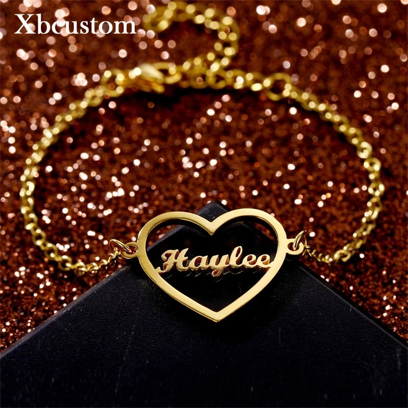 Женский браслет ручной работы из нержавеющей стали с именной