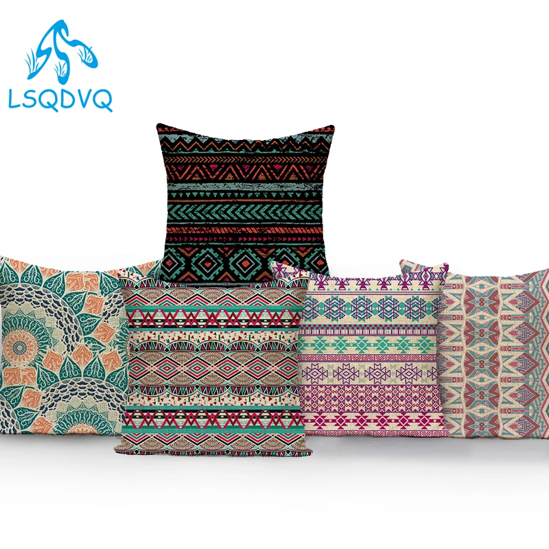 

Электродуховка в этническом стиле Стиль в богемном стиле Мандала полиэстер с геометрическим принтом, накидка для подушки, Decoratives диван Чехл...