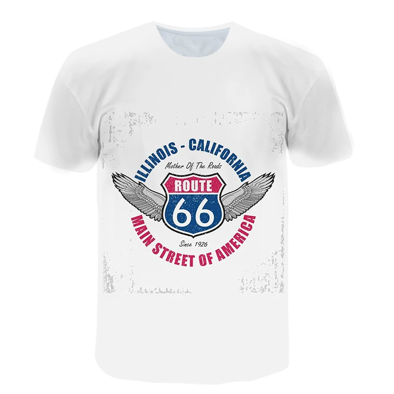 

No. 66 3D Printed Men's T-shirt 2021 Summer Round Neck Shirt Youth Street Fashion Popular Short-Sleeved Shirt