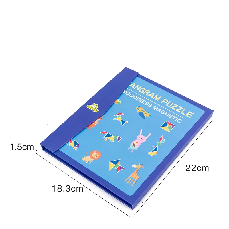

Montessori Magnetic 3D Puzzle Jigsaw Tangram Game Learning Educational Drawing Board DIY Wooden Puzzles Toys Gifts For Children