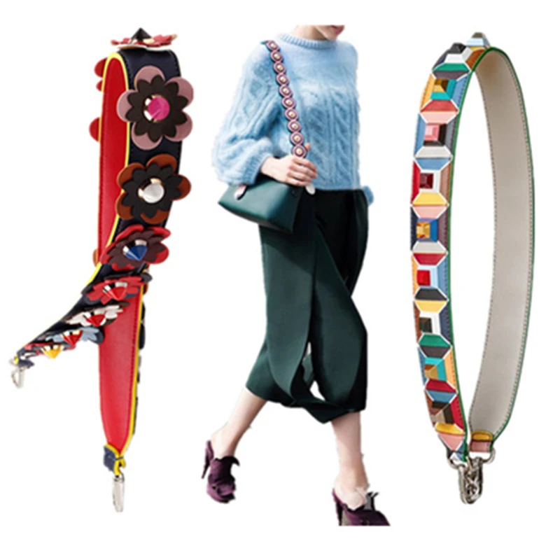 Красочные сумки Meetee ремешок для сумочки цветочный кожаный на плечо Сменные