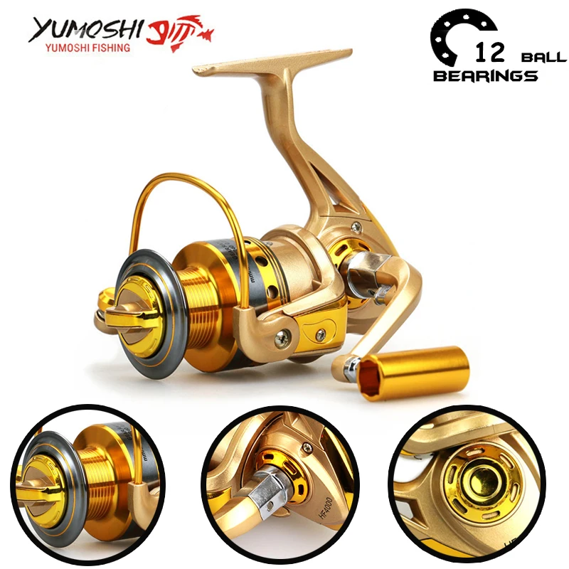 Yumoshi Карп 500 9000 12BB фидер катушка рыболовная Полный Металлический Корпус Большой
