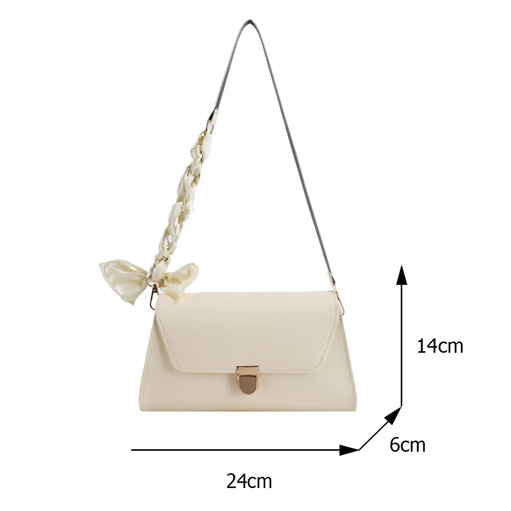 

Fashion Women's Bag Silk Scarf PU Leather Solid Color Elegant Shoulder Underarm Bags for Women Casual Ladies Chain Flap Handbags