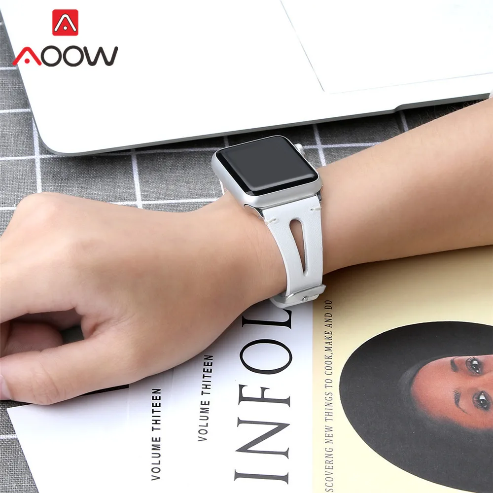 Ремешок из натуральной кожи с принтом для Apple Watch 40 мм 44 мм для iwatch 38 мм 42 мм ремешок серии 4 3 2 1 браслет аксессуары