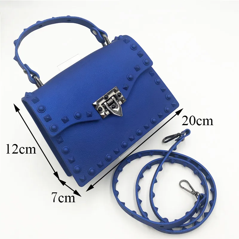 

Luxury Handbags Women Bags Rivet Women Messenger Bags Designer PVC Jelly Bag Fashion Shoulder Bag Females PU Leather Handbags