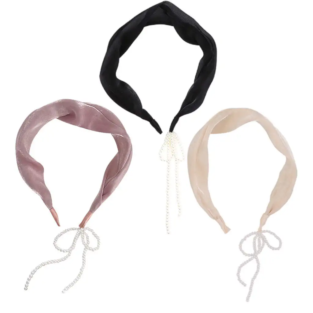 Женские простые серьги-кисточки ободок для волос с имитацией жемчуга свадебной