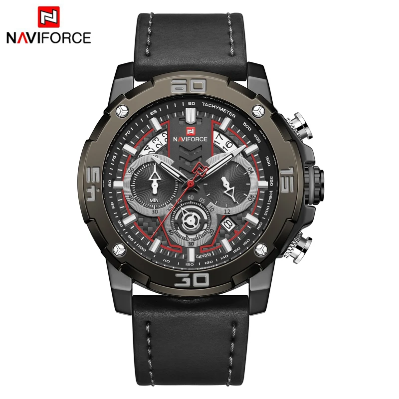 

Top Brand NAVIFORCE Men Analog Quartz Watches Fashion Leather Strap Luxury Mens Watch Chronograph Sport Waterproof Wrist Watches
