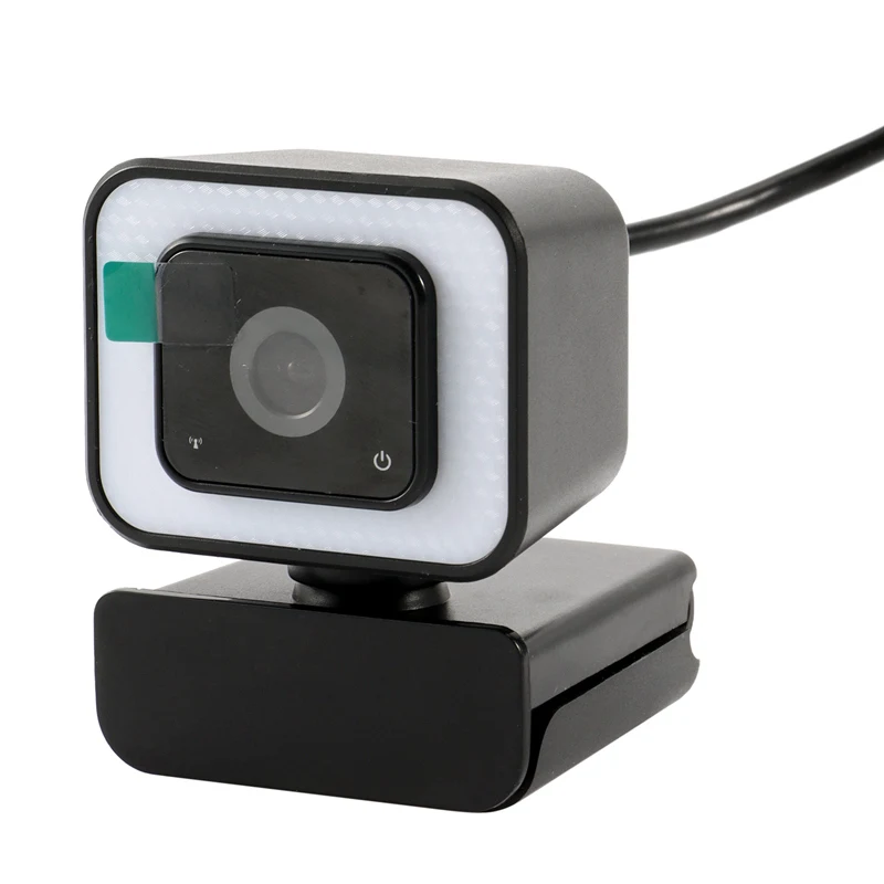 

Webcam with Microphone,2K Web Camera with Light, Fixed-Focus, Auto Light Correction, for Video Conferencing, Teaching
