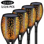 4 шт. 12LED Солнечная пламя светильник Садовый Солнечный светильник мерцания фонарь Водонепроницаемый открытый двор с низким напряжением для уличного фонаря украшения сада