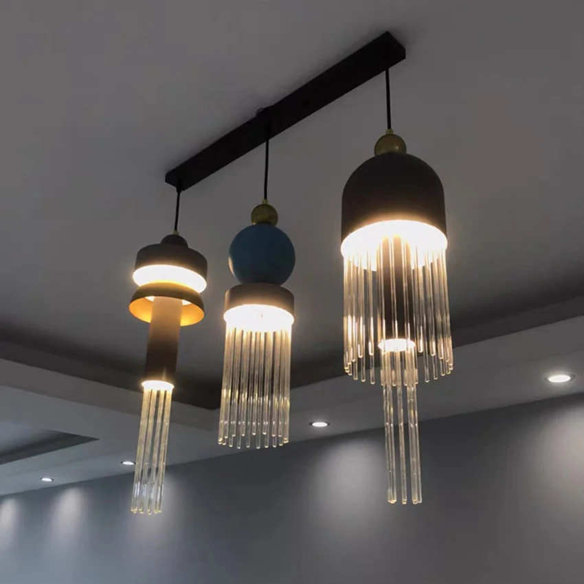 

Nordic LED Glass Luster Pendant Lamp Lights Romantic Hanging Lamps Lighting Chandeliers Modern Restaurant Light Fixtures
