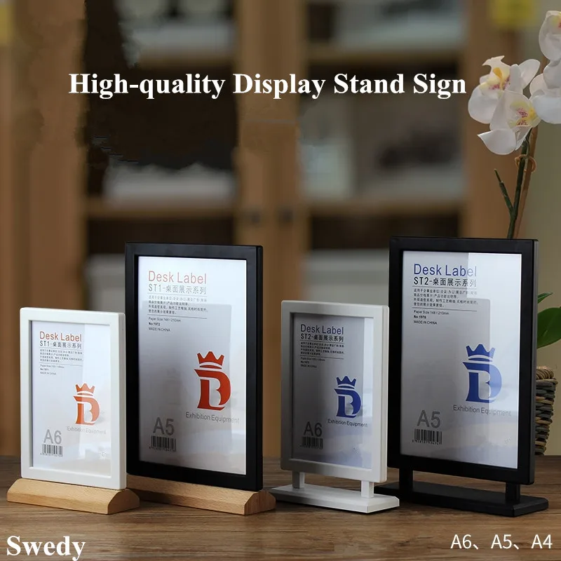

A6 Double-Side Plastic Acrylic Sign Holder Display Stands Table Menu Holders Poster Sign Stand Photo Picture Frame