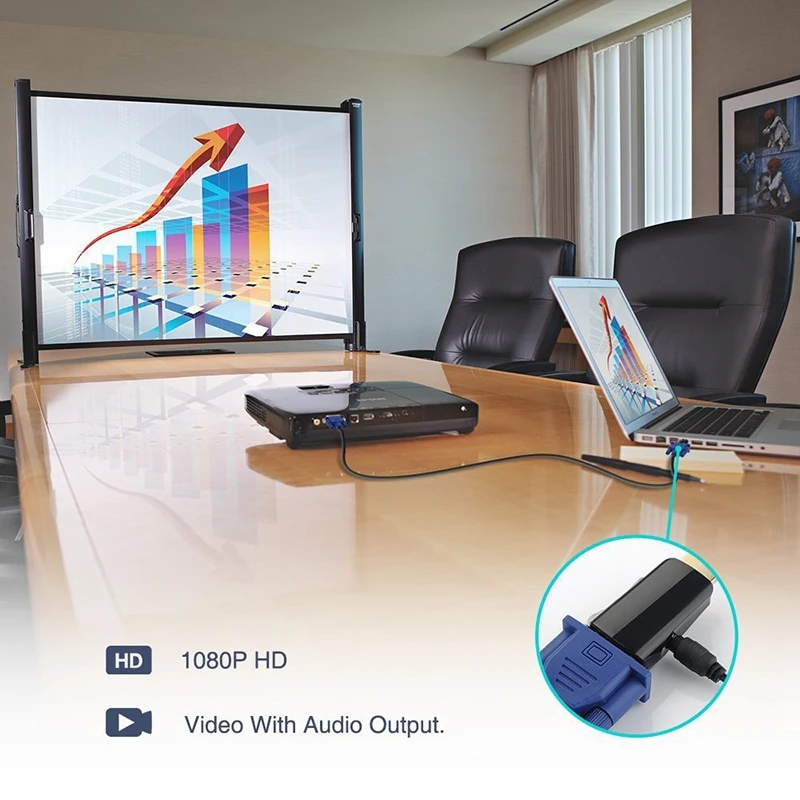 Совместимому с HDMI к VGA адаптер конвертер аудио кабель 1080P видео для ПК ноутбук HDTV |