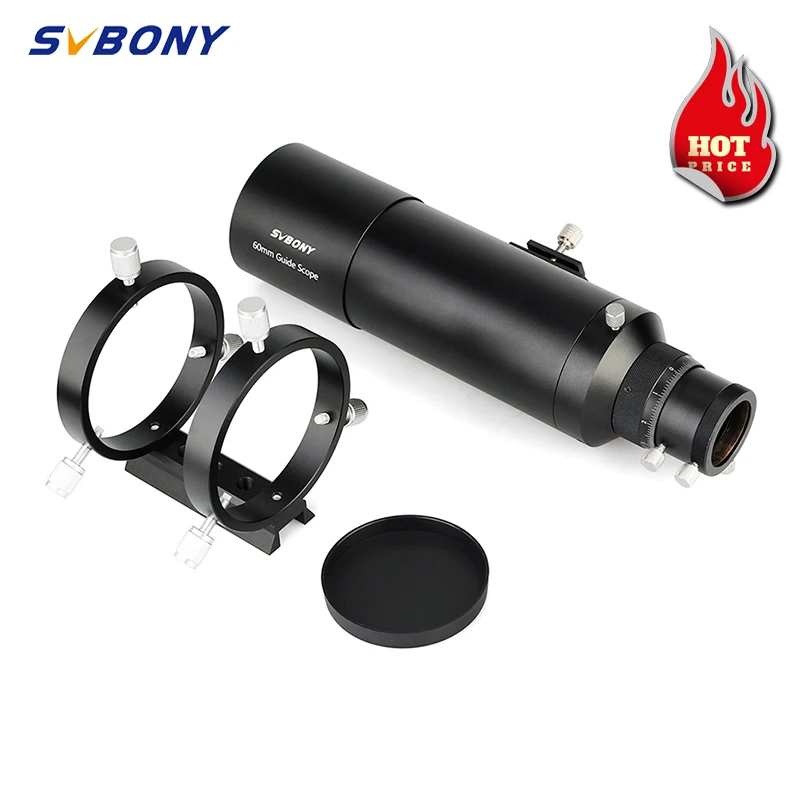 

SVBONY SV106 60mm/240mm Compact Deluxe Guide Scope Finderscope w/1.25" Double Helical Focuse for Monocular Astronomy Telescope