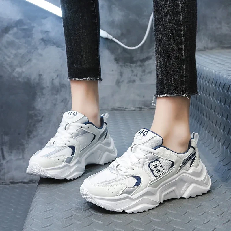 

Women Increase Cushion Sneaker Shoes 2021 Trend Female Fashion Breathable Paltform Air Mesh Light Walking Shoes Ins Girl Zapatos