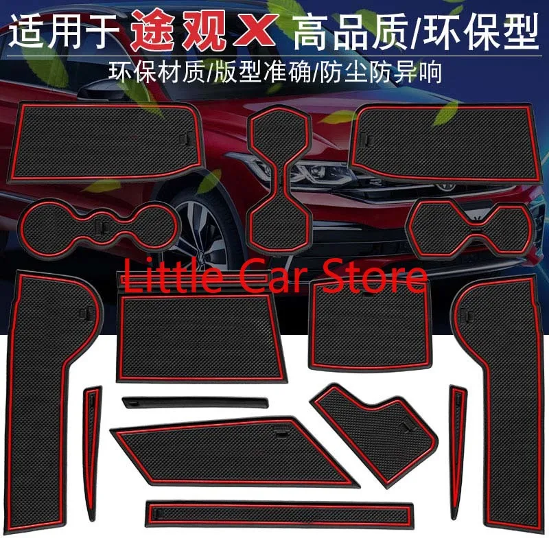 

Anti-Slip Gate Slot Cup Mat Fit For Volkswagen Tiguan X 2021 Accessories Door Groove Non-Slip Pad Rubber Coaster