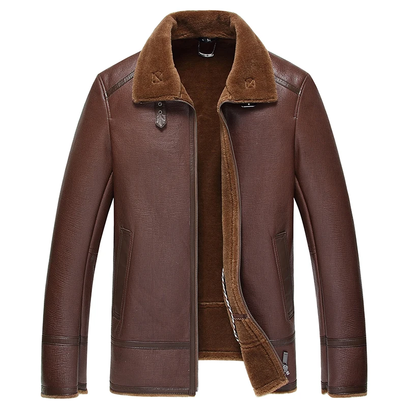 Мужская зимняя куртка бомбер мужские меховые пальто куртки и из натуральной кожи