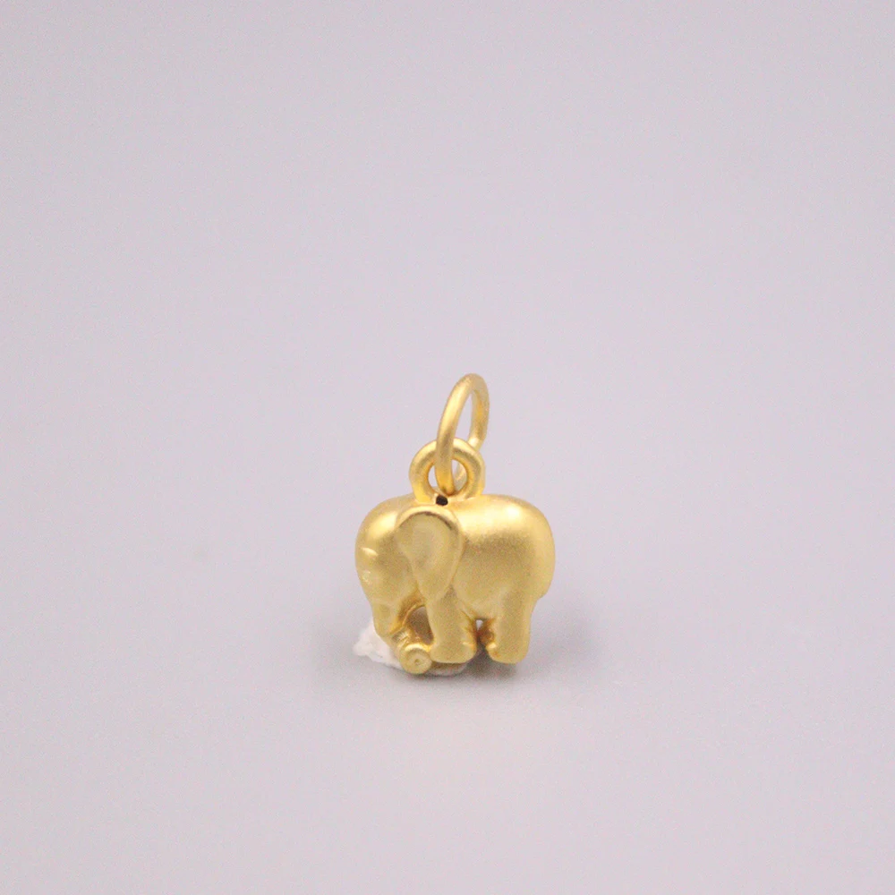 

1PCS Pure 24K Yellow Gold Lovely Small Elephant Pendant 14x9mm Smart One Jewelry Blessing