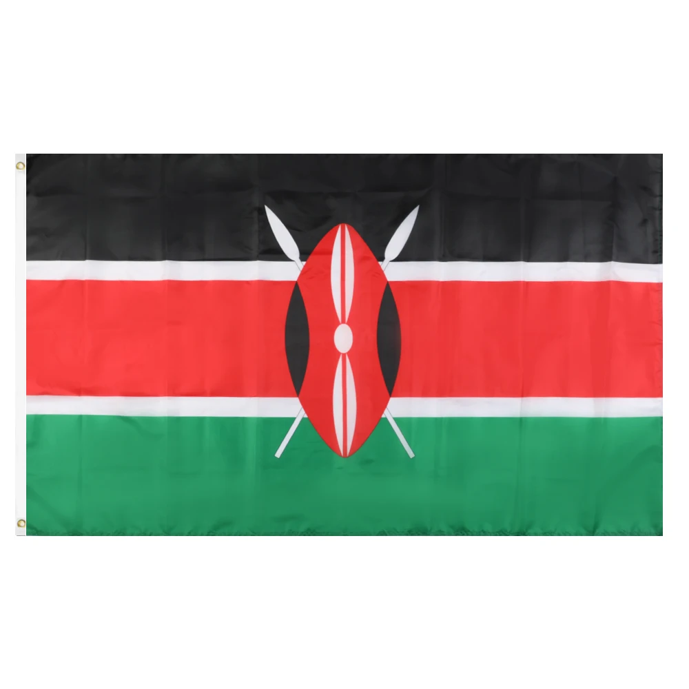 JiaHao Wholesale 100% Polyester Stock 3x5ft Kenya Flag | Flags