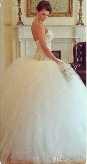 

custom made crystal sweetheart vestido de noiva 2016 new fashionable sexy romantic ball bridal gown wedding dress free shipping