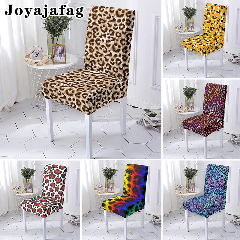 

Washable Stretch Chair Cover Psychedelic Leopard Design Elastic Universal Sizes Seat Covers For Dining Room Kitchen Hotel Decor