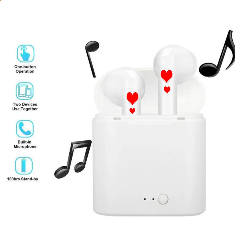 Беспроводные наушники I7s Tws Air Bluetooth 5 0 Спортивная гарнитура с зарядным