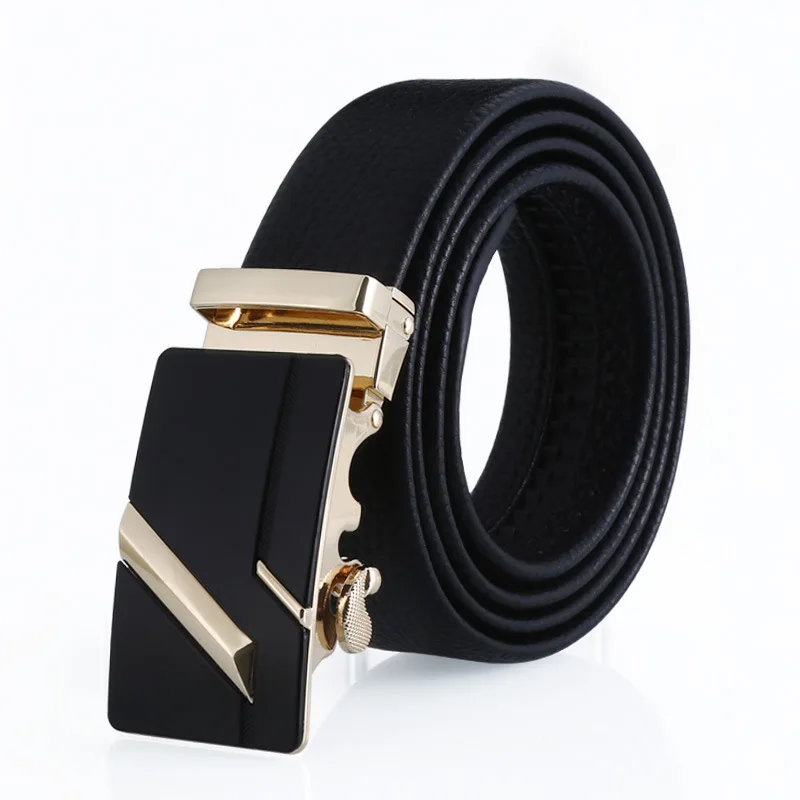 

Men's belts belts men's leather automatic buckle belts business casual belts alloy buckle scalp belt