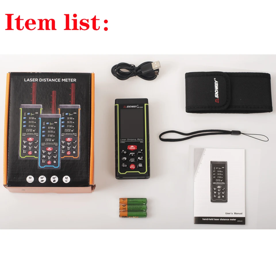 Дальномер SNDWAY лазер цифровой 120 м лента дальномера измерительная линейка рулетка