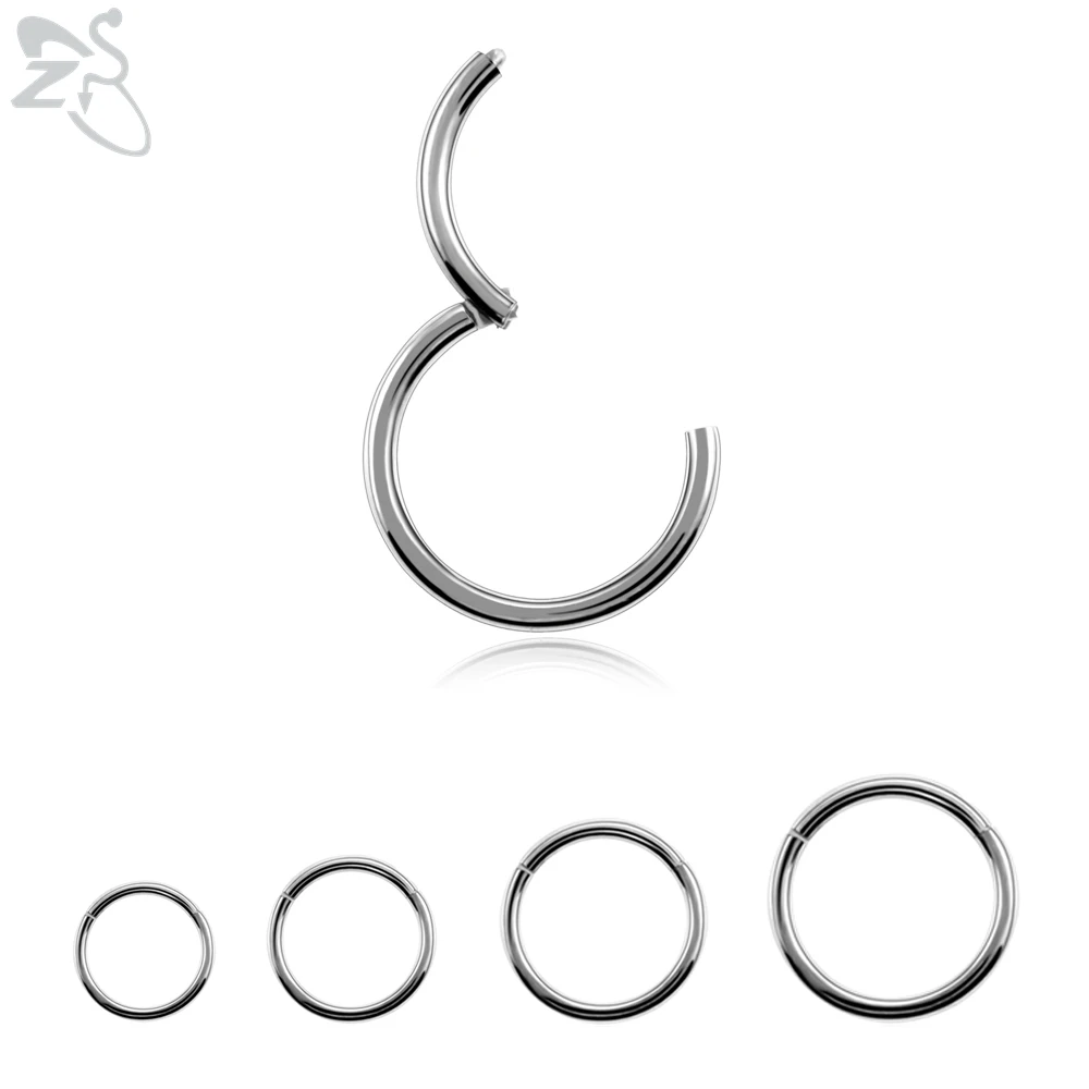 

ZS 4 Pcs/lot 316L Stainless Steel Nose Ring 3 Color Septum Piercings Unisex Cartilage Lip Piercing Body Piercing Jewelry 6-12MM