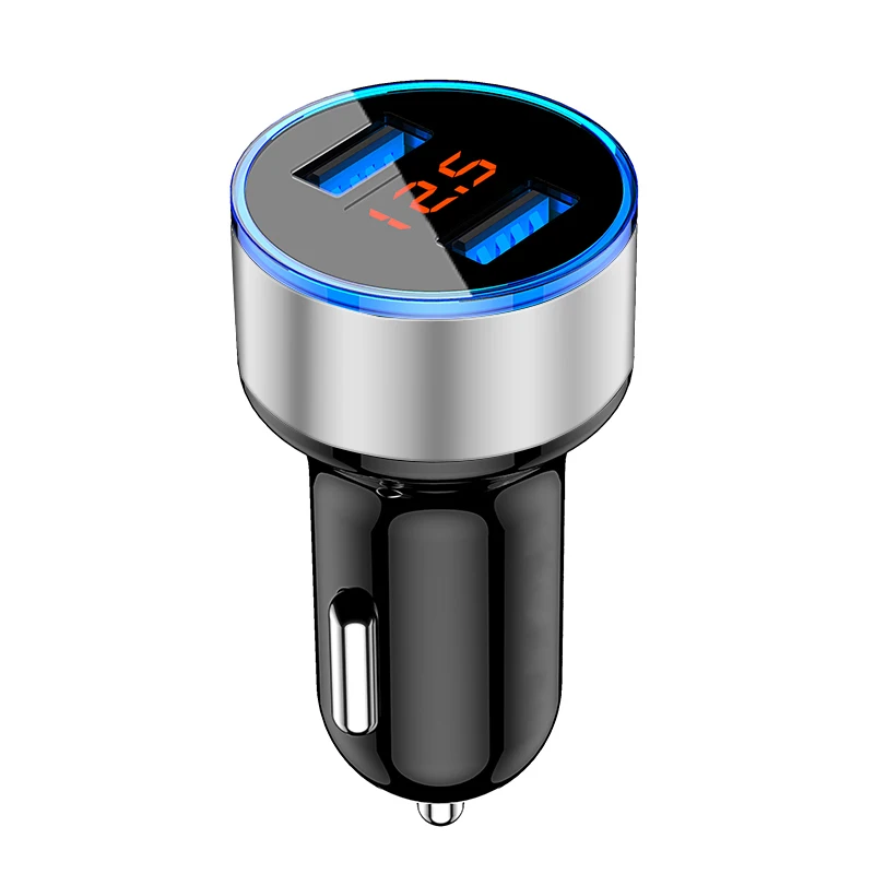 Silver Универсальный двойной USB Автомобильное зарядное устройство цифровой светодиодный дисплей DC 5 В 3.1A Универсальный адаптер с тестером напряжения/тока для всех телефонов - Название цвета: Silver