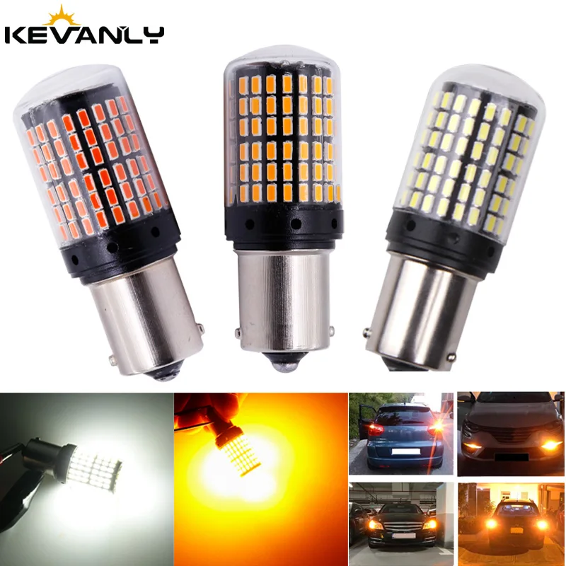 CANBUS 2 шт. 12 24 В P21W светодисветодиодный PY21W BA15S T20 7440 W21W W21/5W S25 BAU15S 3014 чипы