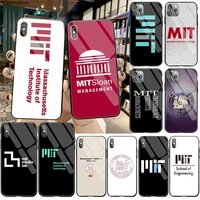 penghuwan world famous university mit phone cover tempered glass for iphone 11 pro xr xs max 8 x 7 6s 6 plus se 2020 case