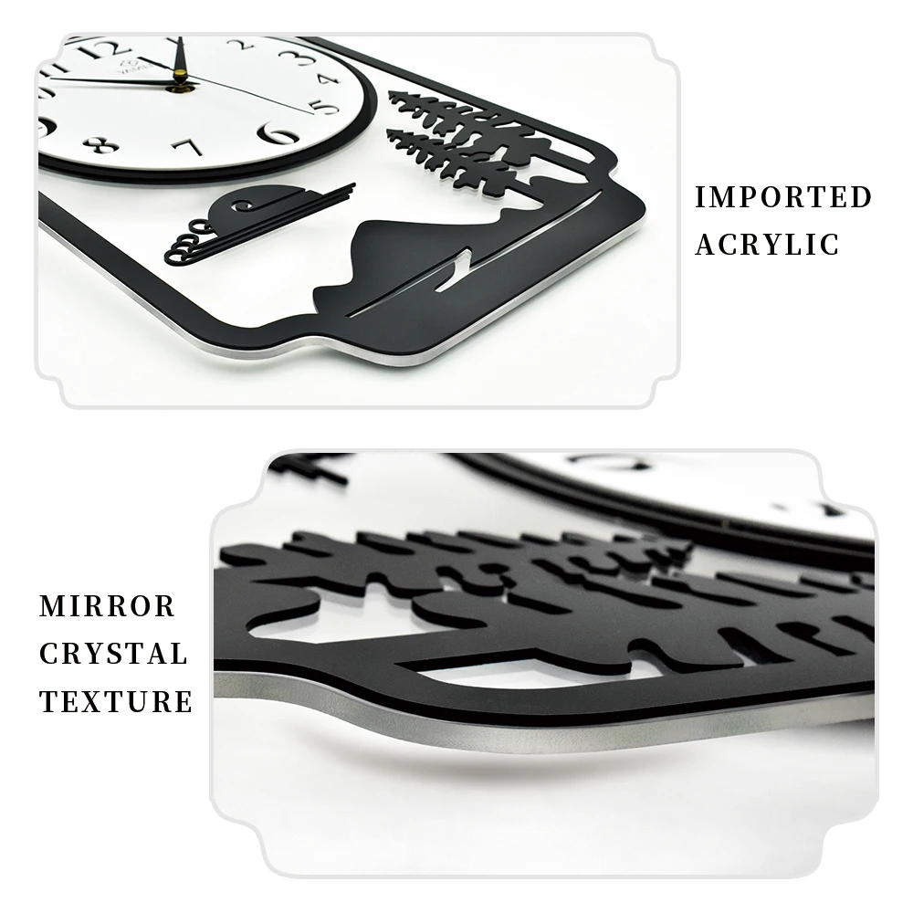 Современные акриловые настенные часы 3D тихие кварцевые украшения для кухни