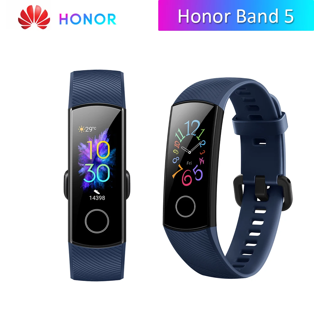 HONOR Band 5 фитнес умный Браслет мониторинг сердечного ритма 5 АТМ водонепроницаемый плавающий Bluetooth 4,2 смарт часы наручные часы