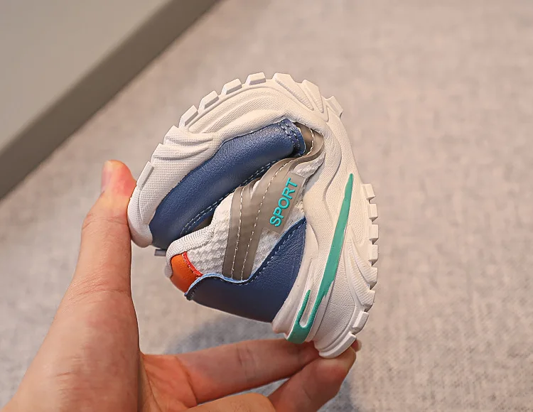 

Kids Fashion Boys Dad Sneakers Classic Stripes White Blue Beige Toddler Shoes Girl Soft Bottom Student Boys Running Shoes