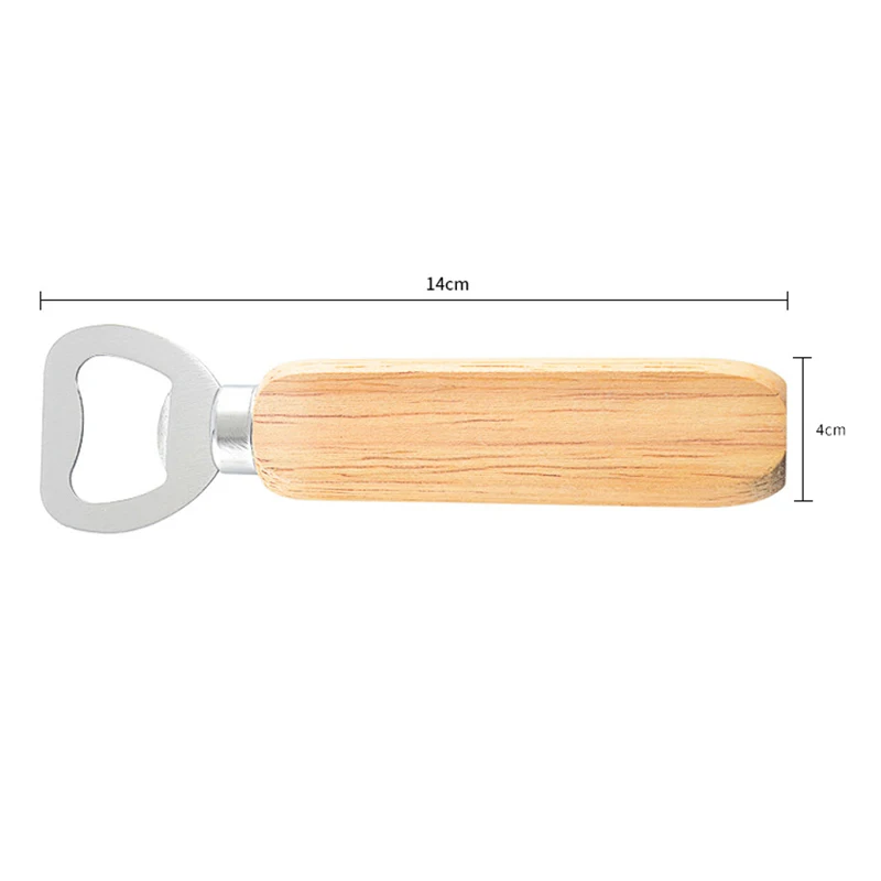 1 шт. ручка из резины и дерева нержавеющей стали открывалка для пива креативный