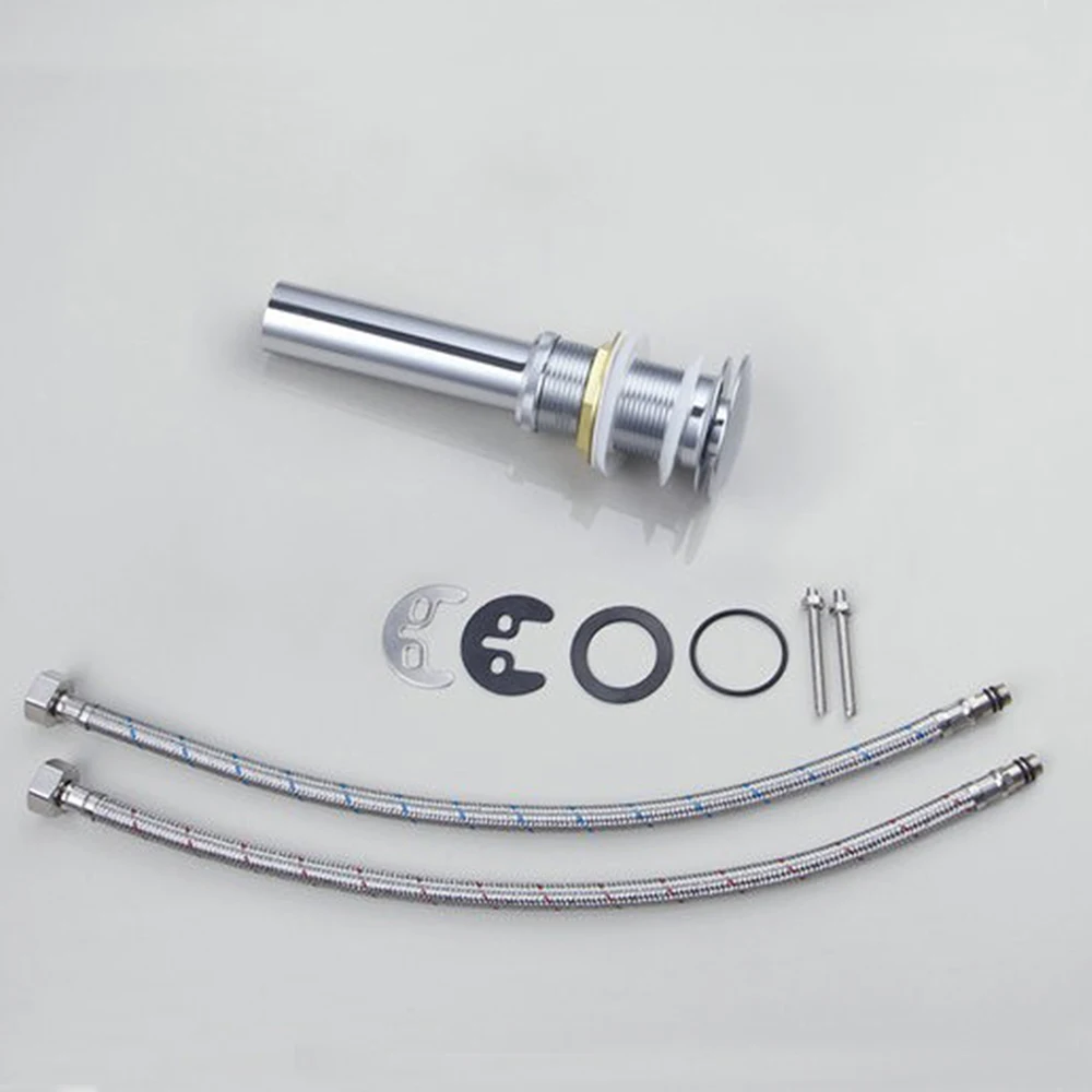 YANKSMART Tempered Glass Round Washbasin Bath Basin Sink Faucet Combo Set Deck Mounted Mixer Tap With Pop-up Drain Bathroom Kit |