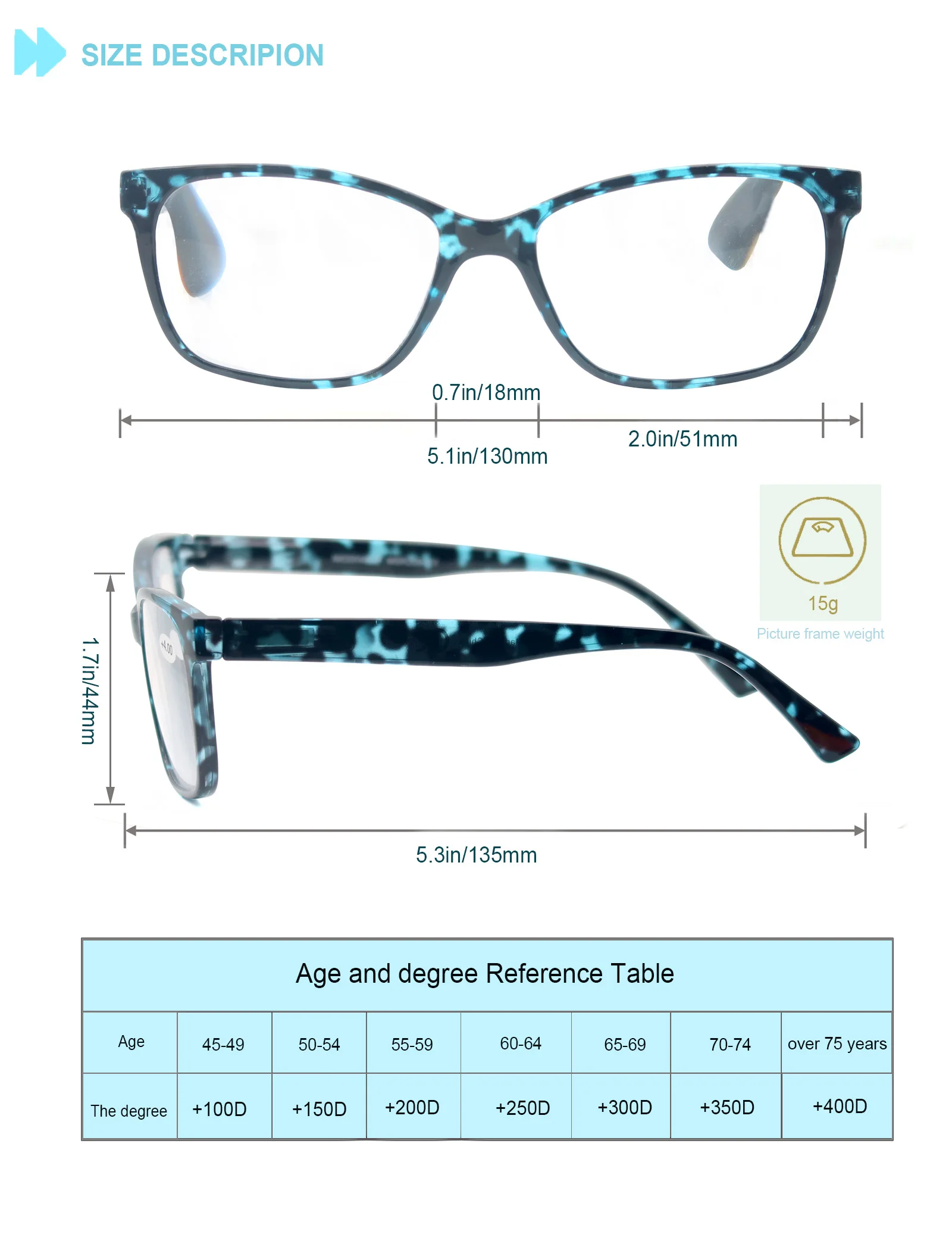 

Modfans Men Reading Glasses For Reader Women Square Colorful Fashion Frame Plastic Material Comfortable To Wear Eyeglass