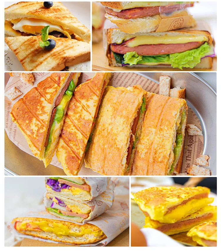 220 В антипригарный Электрический пресс для сэндвичей машина выпечки на завтрак