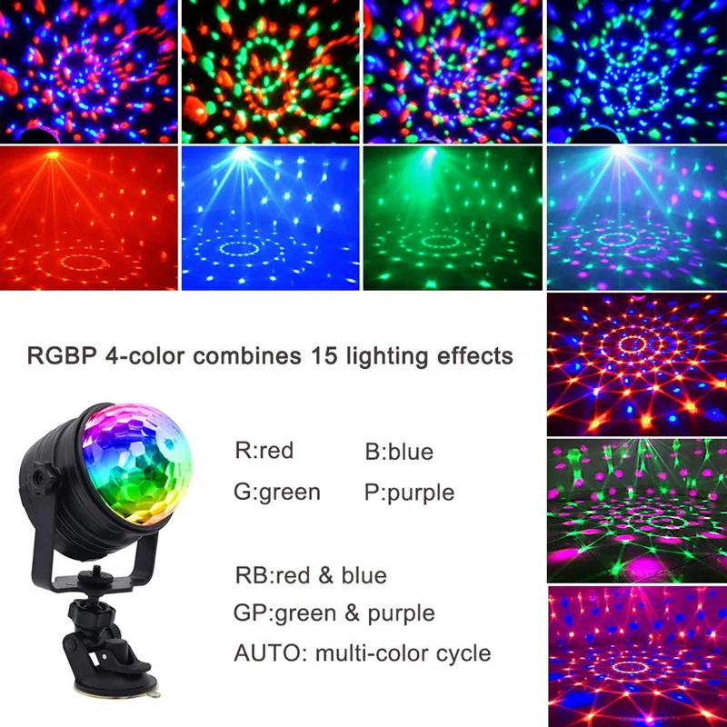5 Вт сцены 4 Цвет RGB звуковая активация чешское стекло диско шар стробоскоп DJ для