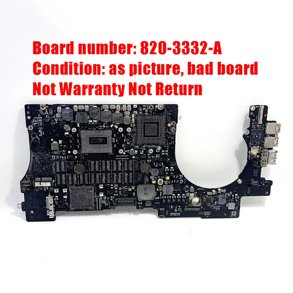 820 3332 A логическая дефектная плата для Apple MacBook Pro A1398 MC975 MC976 retina