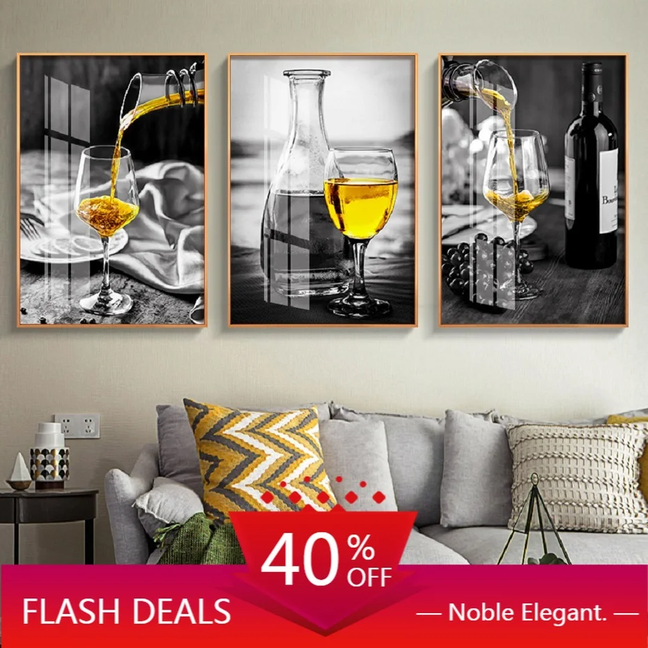 Рождество холст Современная живопись статического вина постер для стекла